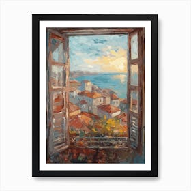 Window View Of Istanbul In The Style Of Impressionism 2 Art Print