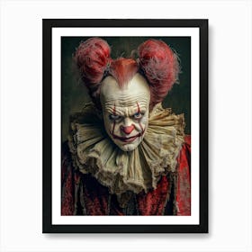 Art,Art Work,People ,Ballerina, Circus,Face, Photography, Balley Mood, Sadness,Mad,Bad Clown,Digital Art Work Art Print