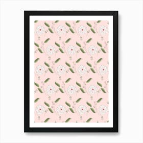 Pink Floral Pattern Art Print