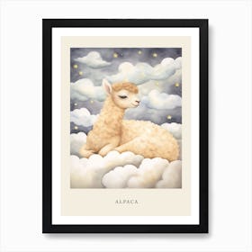 Sleeping Baby Alpaca 4 Nursery Poster Art Print