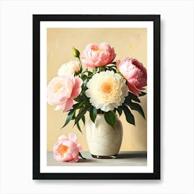 Peonies In A Vase 2 Art Print