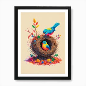 Birds In The Nest 2 Art Print