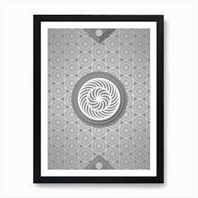 Geometric Glyph Sigil with Hex Array Pattern in Gray n.0052 Art Print