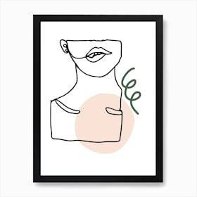 Female Face Lip Bite Art Art Print