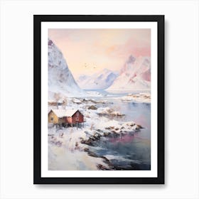 Dreamy Winter Painting Lofoten Islands Norway 2 Art Print