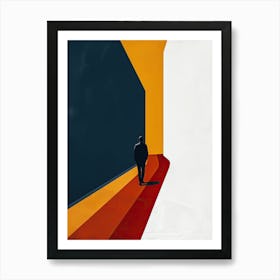 Man Walking Down A Hallway, Minimalism Art Print