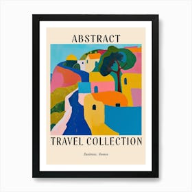 Abstract Travel Collection Poster Santorini Greece 1 Art Print