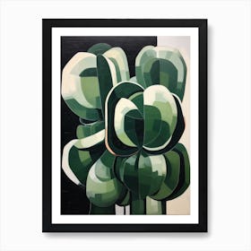 Modern Abstract Cactus Painting Gymnocalycium Cactus 1 Art Print