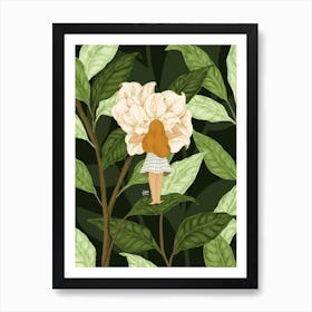 Girl In The Forest Art Print