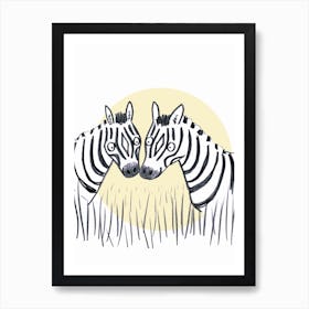 Zebras In Love Art Print