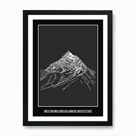 Ben More Crianlarich Mountain Line Drawing 1 Poster Art Print