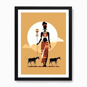 African Tribal Simplicity in Minimalism Art Print