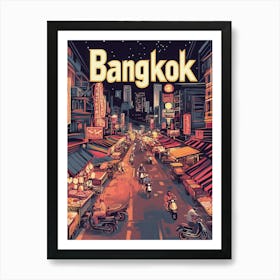 Aihrgdesign A 1970s Inspired Travel Poster For Bangkok 1 Art Print