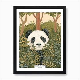 Giant Panda Hiding In Bushes Poster 101 Art Print