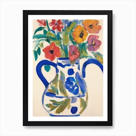 Colorful Flowers In A Vase Art Print