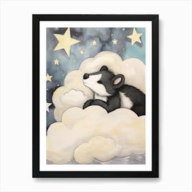 Sleeping Baby Skunk Art Print