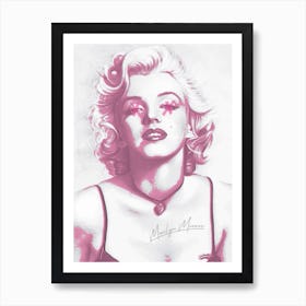 Marilyn Monroe Grey and Pink Art Print