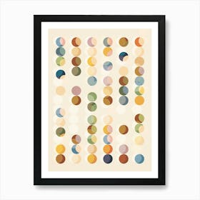 Abstract Bauhaus layered Dot Pattern cosy Autumn Art Print