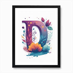 Colorful Letter D Illustration 64 Art Print