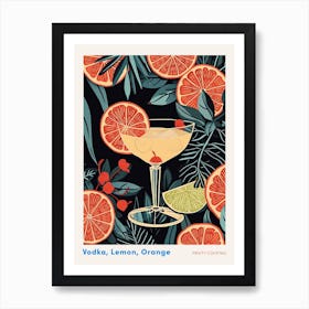 Fruity Art Deco Cocktail 1 Poster Art Print