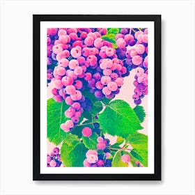 Boysenberry Risograph Retro Poster Fruit Art Print