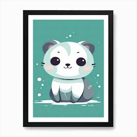 Baby Otter Minimalistic Illustration 2 Art Print