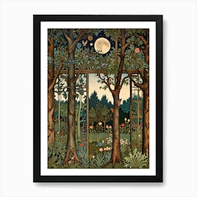 William Morris Night In The Woods 3 Art Print