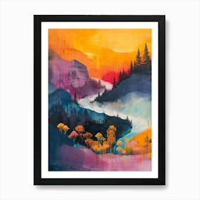 Sunset In The Mountains 1 Art Print