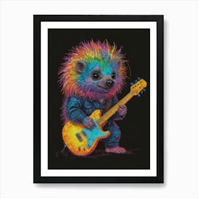 Hedgehog Playing Guitar 5 Art Print