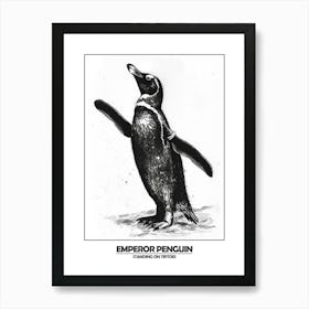 Penguin Standing On Tiptoes Poster 2 Art Print