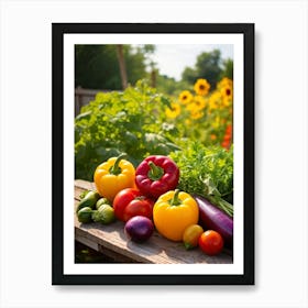 Assorted Vegetables Straight From The Garden Rich In Color And Variety Including Vibrant Red Tomat (5) Art Print