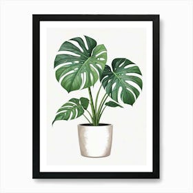 Monstera Obliqua Plant Living Room Art Print (5) Art Print