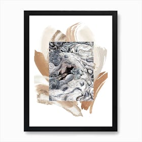 Boho Abstract Art Illustration In A Photomontage Style 69 Art Print