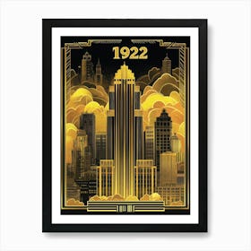 Aihrgdesign A Vintage Poster Showcasing Art Deco Architecture 9b81366d 7328 4f0a Abb9 Efb7a2e6d4ba 2 Art Print