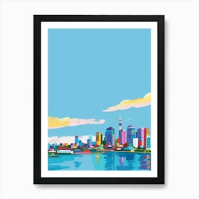 Yokohama Japan 3 Colourful Illustration Art Print