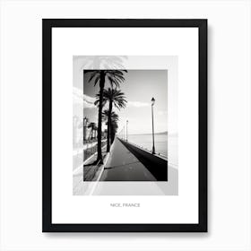 Poster Of Nice, France, Black And White Old Photo 2 Art Print