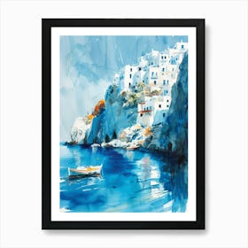 Watercolour Of Greece Art Print