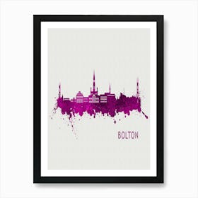 Bolton England City Purple Art Print