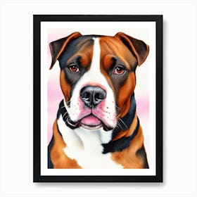 Staffordshire Bull Terrier 3 Watercolour Dog Art Print