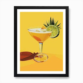 Yellow Cocktail Constellations: Mid-Century Stars Art Print