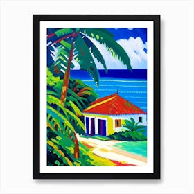 Little Corn Island Nicaragua Colourful Painting Tropical Destination Affiche