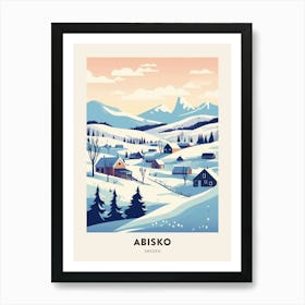 Vintage Winter Travel Poster Abisko Sweden 2 Art Print