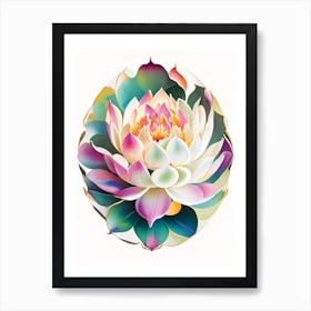 Sacred Lotus Decoupage 2 Art Print