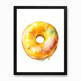 Mango Glazed Donut Cute Neon 3 Art Print