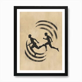 Two Runners In A Circle Art Print