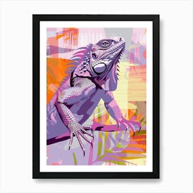 Lesser Antillean Iguana Abstract Modern Illustration 3 Art Print