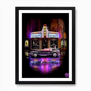 Back To The Future Delorean Movie Art Print