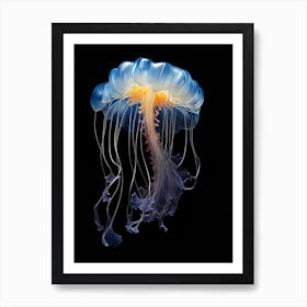 Portuguese Man Of War Jellyfish Neon Illustration 4 Art Print