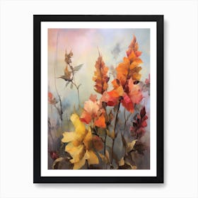 Fall Flower Painting Aconitum 3 Art Print