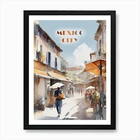 Watercolor Of Mexico City Art Print